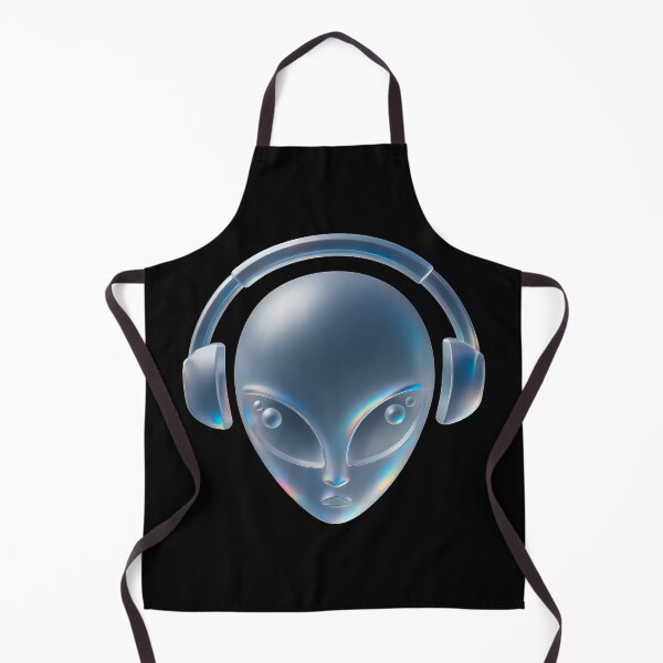 Item preview, Prismatic Alien Head with Headphones – Holographic Glass Style Sci-Fi Art designed and sold by H Jonas.