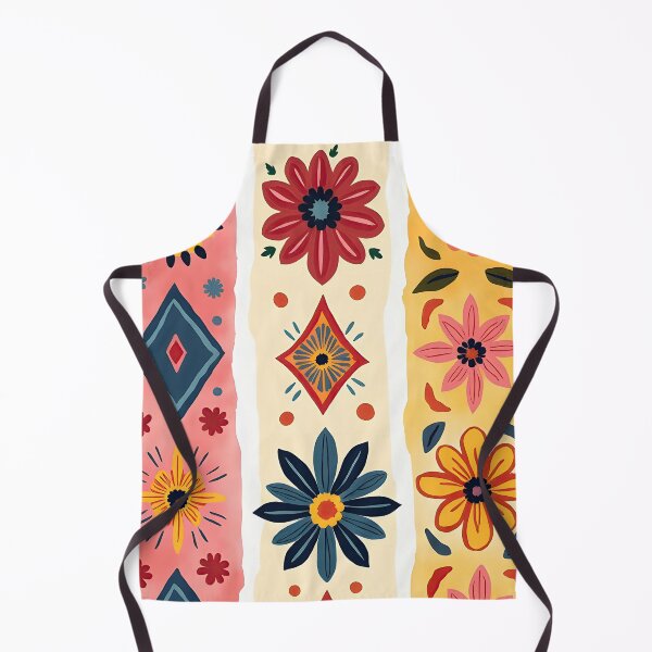 Item preview, Vertical Stripes Pattern with Geometric Floral Boho Motif designed and sold by Prints and Lifestyle.