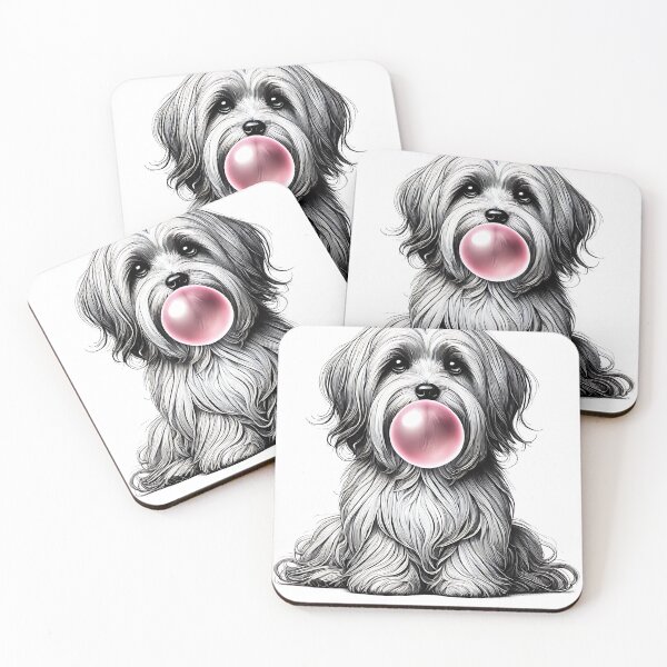Item preview, Funny Havanese Bubble Gum Vintage Dog Mom Dad designed and sold by Kimberley King Art  King Art.
