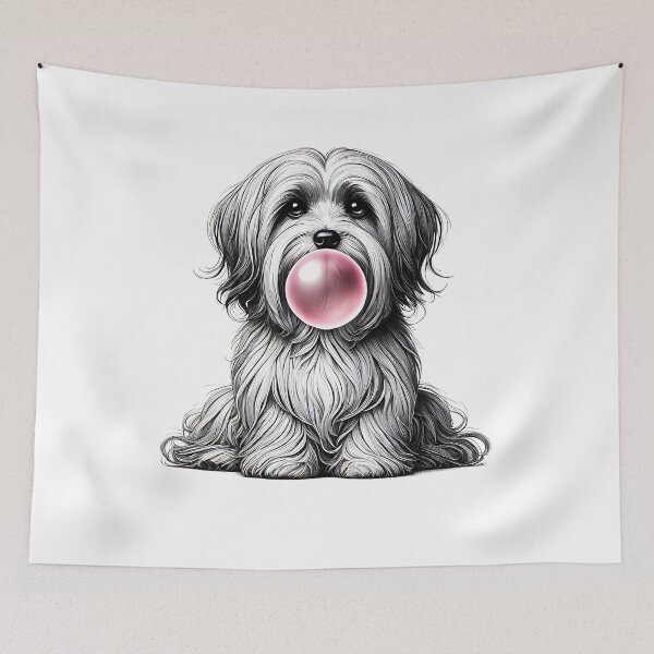 Item preview, Funny Havanese Bubble Gum Vintage Dog Mom Dad designed and sold by Kimberley King Art  King Art.
