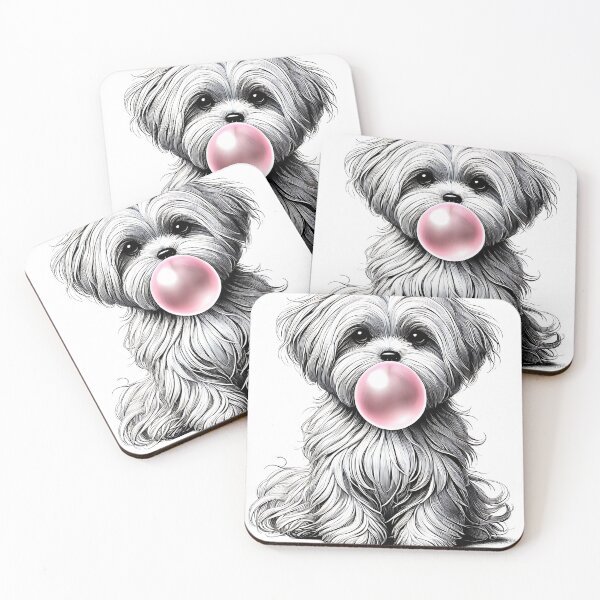 Item preview, Funny Maltese Bubble Gum Vintage Dog Mom Dad designed and sold by Kimberley King Art  King Art.