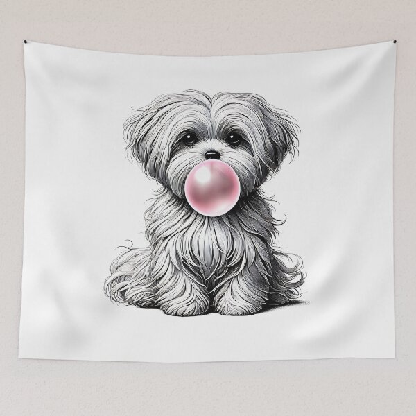 Item preview, Funny Maltese Bubble Gum Vintage Dog Mom Dad designed and sold by Kimberley King Art  King Art.