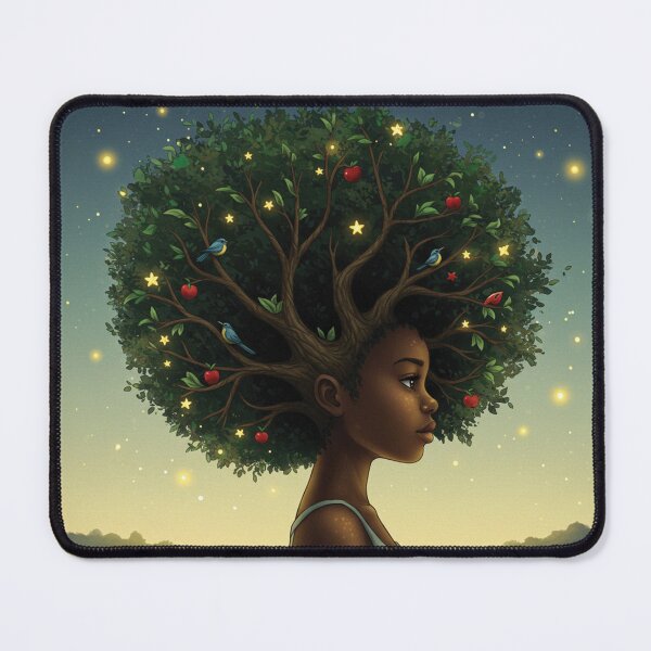 Item preview, Roots and Crown – Black Girl Tree Hair Art designed and sold by Afrobood.