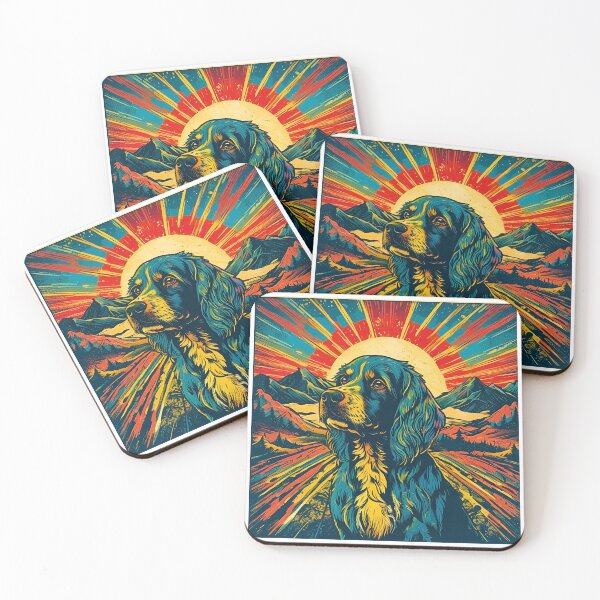 Item preview, Cavapoo Retro Mountain Sunset – Vintage Dog Lover Aesthetic designed and sold by Fredster1966.
