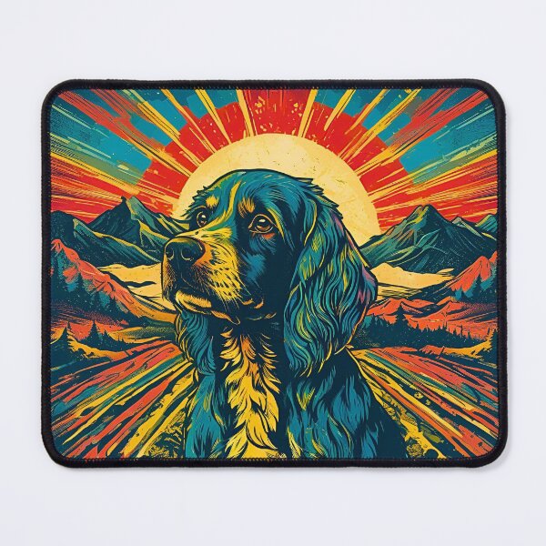 Item preview, Cavapoo Retro Mountain Sunset – Vintage Dog Lover Aesthetic designed and sold by Fredster1966.