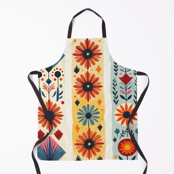 Item preview, Vertical Stripes Pattern with Geometric Floral Boho Motif designed and sold by Prints and Lifestyle.