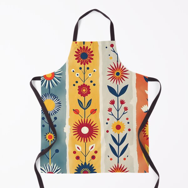 Item preview, Vertical Stripes Pattern with Geometric Floral Boho Motif designed and sold by Prints and Lifestyle.