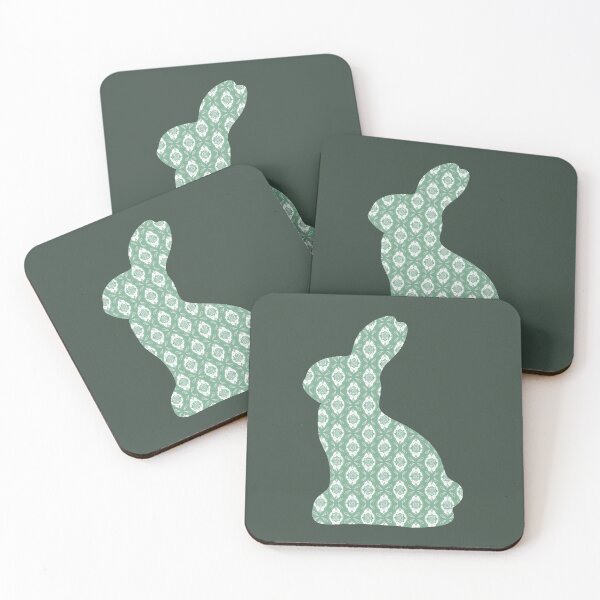 Item preview, Sage Cottage Print Bunny Silhouette designed and sold by NotARealGrownUp.
