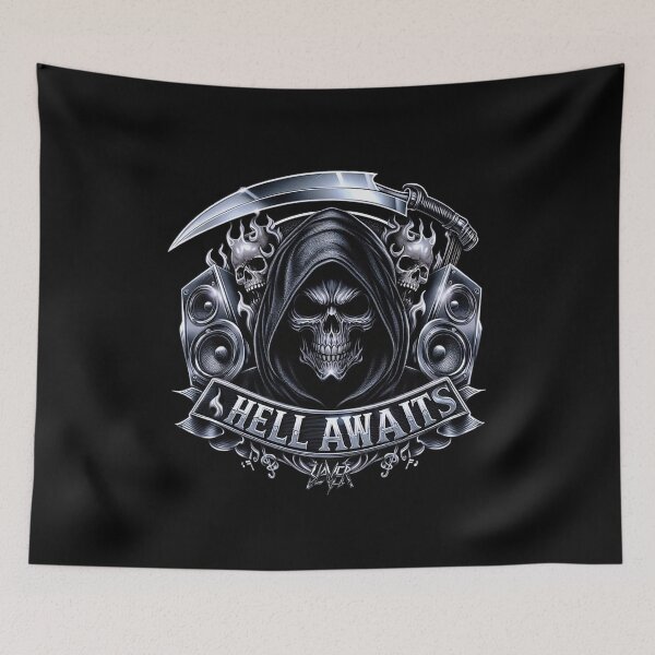 Item preview, Hell Awaits Chrome Reaper Metal Artwork designed and sold by DeimosArtIntl.
