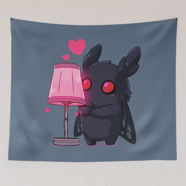 Item preview, Mothman Lamp – Cute Cryptid with Hearts, Funny Paranormal Vinyl Decal for Laptop, Journal, Water Bottle designed and sold by Best Joy.