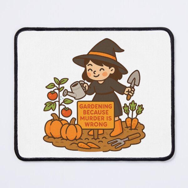 Item preview, Gardening Witch – Funny Gardening Quote Illustration designed and sold by Lacritsa .