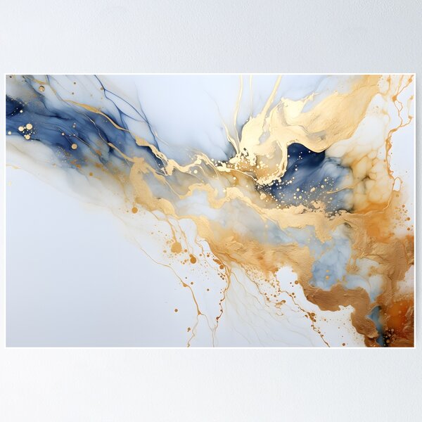 Item preview, Blue alcohol ink and gold glitter designed and sold by CHERRY--SHOP.
