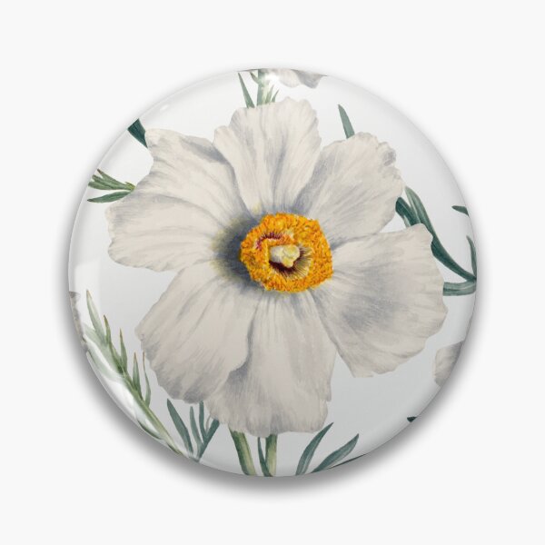 Item preview, White California Tree Poppy Flowers Pattern designed and sold by CatyArte.