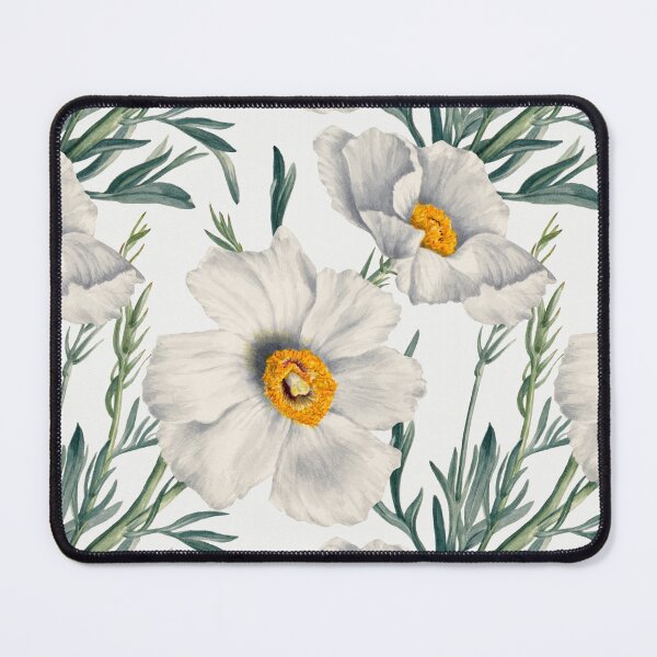 Item preview, White California Tree Poppy Flowers Pattern designed and sold by CatyArte.