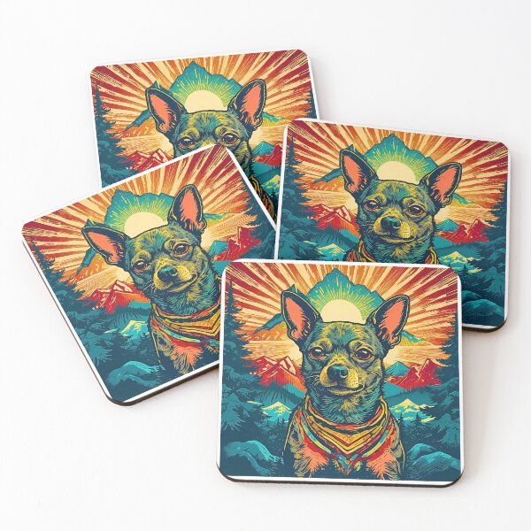 Item preview, Chihuahua Retro Mountain Sunset – Bold & Stylish Dog Lover Art designed and sold by Fredster1966.