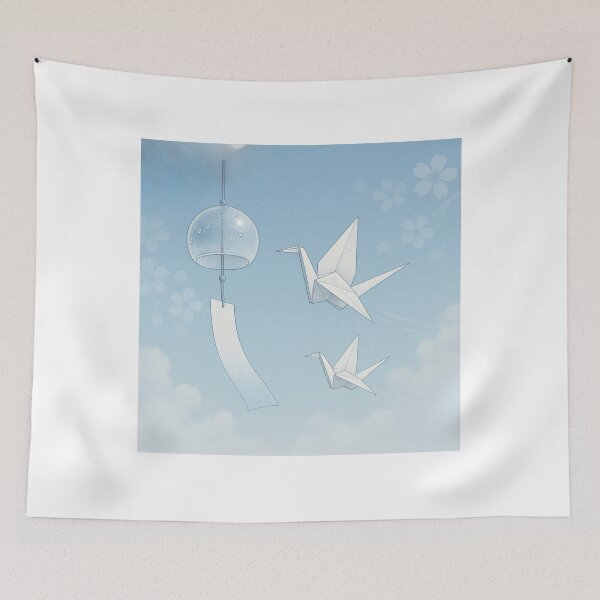 Item preview, Origami Cranes and Furin – A Serene Japanese Summer Breeze designed and sold by TokyoBloomworks.