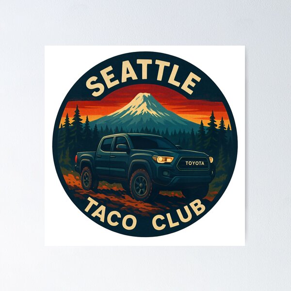 Item preview, Seattle Taco Club – Epic Retro Toyota Tacoma Badge designed and sold by SadCamper.