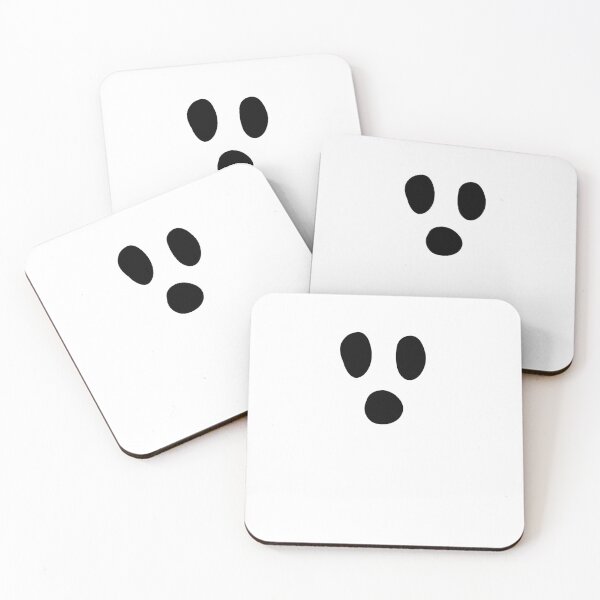 Item preview, Minimal Ghost Face Sticker – Bold Black & White Halloween Design designed and sold by larissa-myrie.