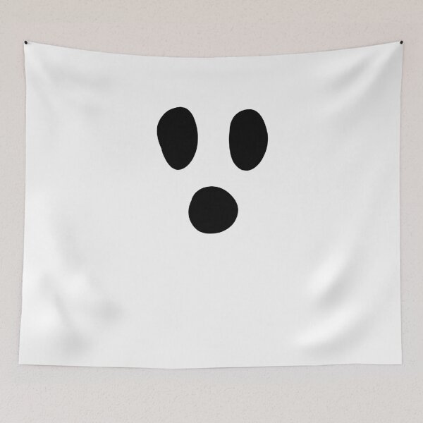 Item preview, Minimal Ghost Face Sticker – Bold Black & White Halloween Design designed and sold by larissa-myrie.