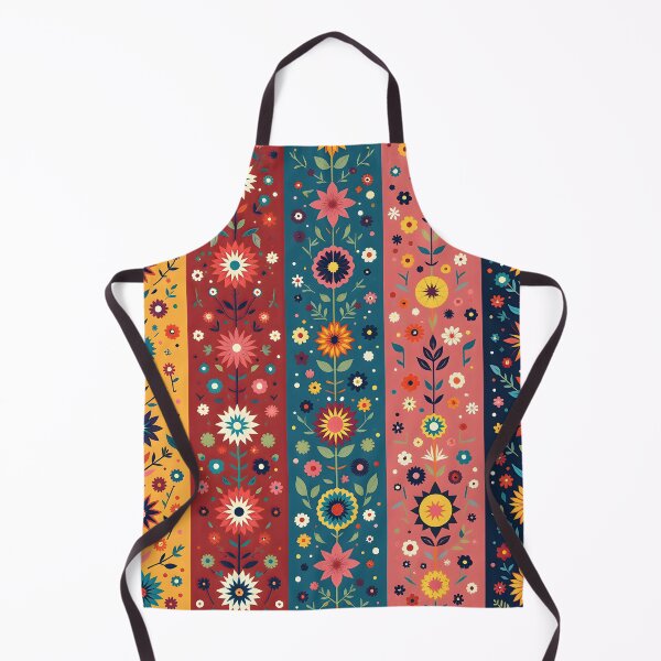 Item preview, Vertical Stripes Pattern with Geometric Floral Boho Motif designed and sold by Prints and Lifestyle.