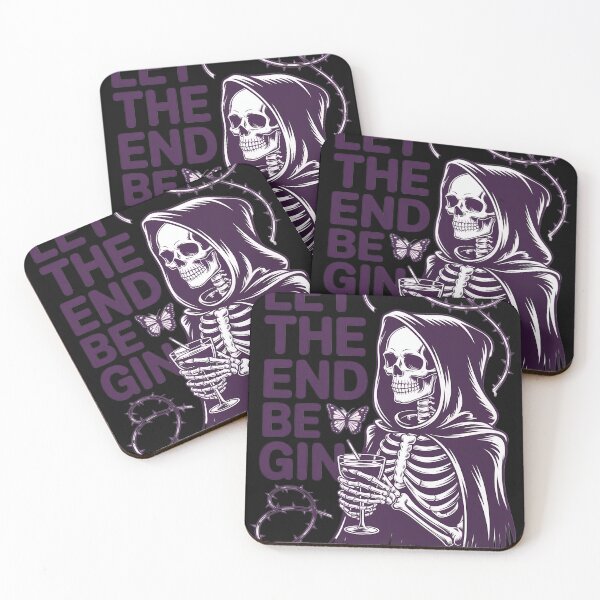 Item preview, Gin Lover Grim Reaper Skeleton Dark Gothic Death Pun designed and sold by Sea4Adventures.