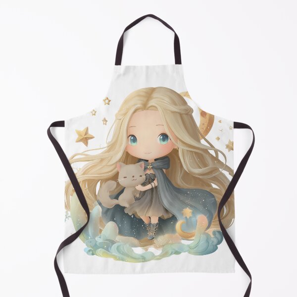 Item preview, Freyja the Norse Cat Goddess – Chibi Moonlight Fantasy Art designed and sold by GoldenChiArt.