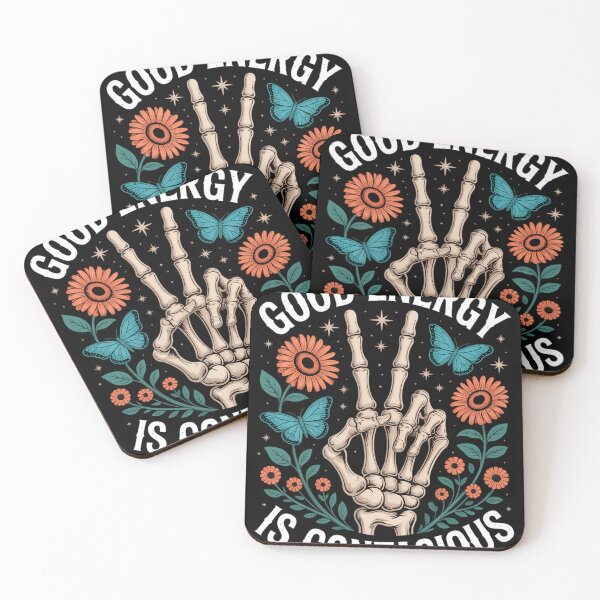 Item preview, Good Energy Is Contagious Skeleton Floral designed and sold by Sea4Adventures.