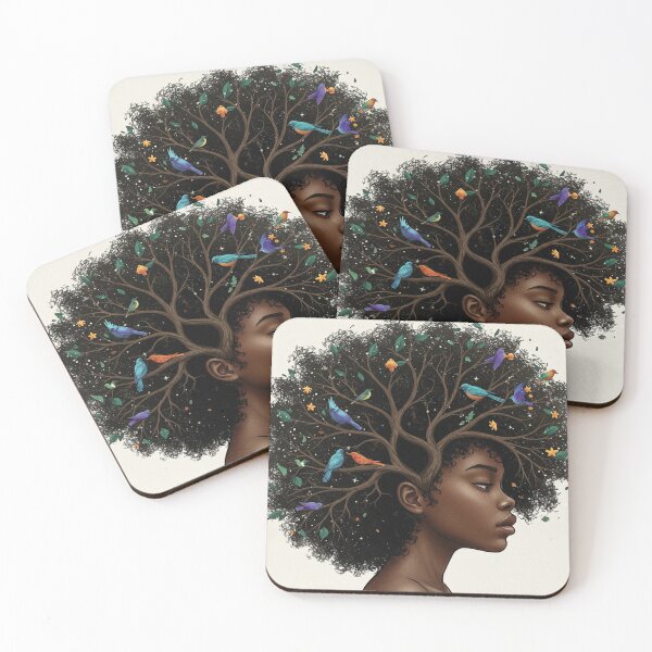 Item preview,  “Roots and Crown – Black Girl Tree Hair Art” designed and sold by Afrobood.