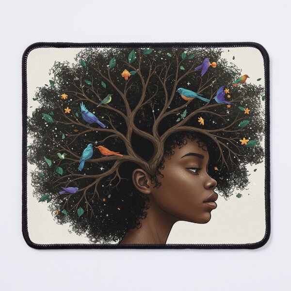 Item preview,  “Roots and Crown – Black Girl Tree Hair Art” designed and sold by Afrobood.