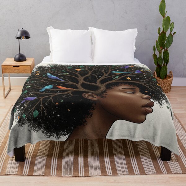 Item preview, Raíces y Corona – Arte capilar de árbol de chica negra designed and sold by Afrobood.