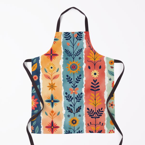 Item preview, Vertical Stripes Pattern with Geometric Floral Boho Motif designed and sold by Prints and Lifestyle.