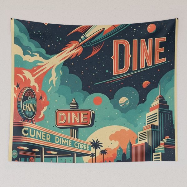 Item preview, Retro Rocket Diner Night designed and sold by Glodtower.