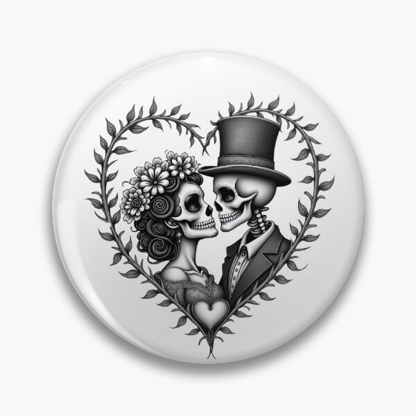 Item preview, sugar skull love couple designed and sold by a2zbuyshop.