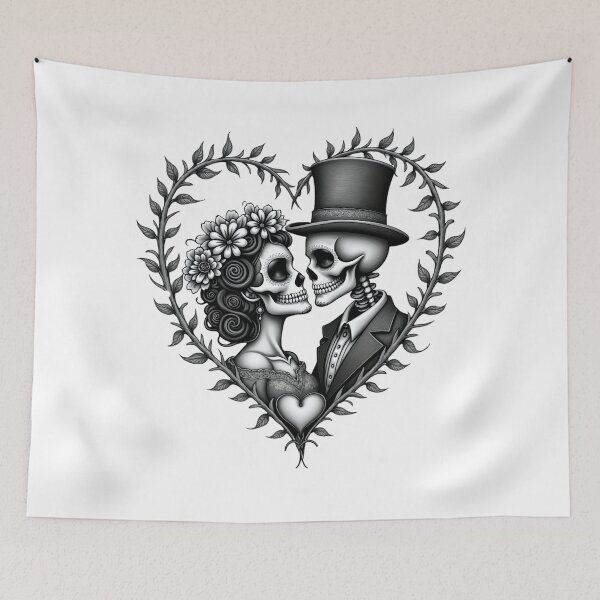 Item preview, sugar skull love couple designed and sold by a2zbuyshop.