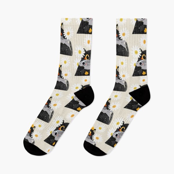 Item preview, Black cat with his favorite fish designed and sold by lisasaputra.