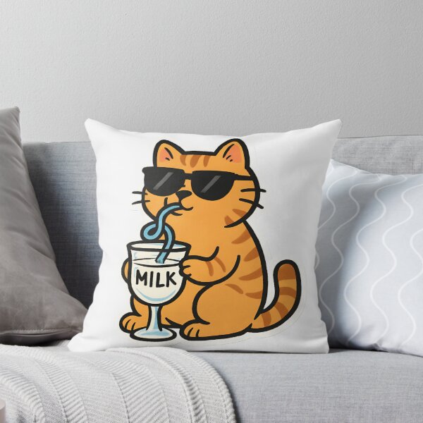 Item preview, Kawaii Cat Drinking Milk designed and sold by HobsS.