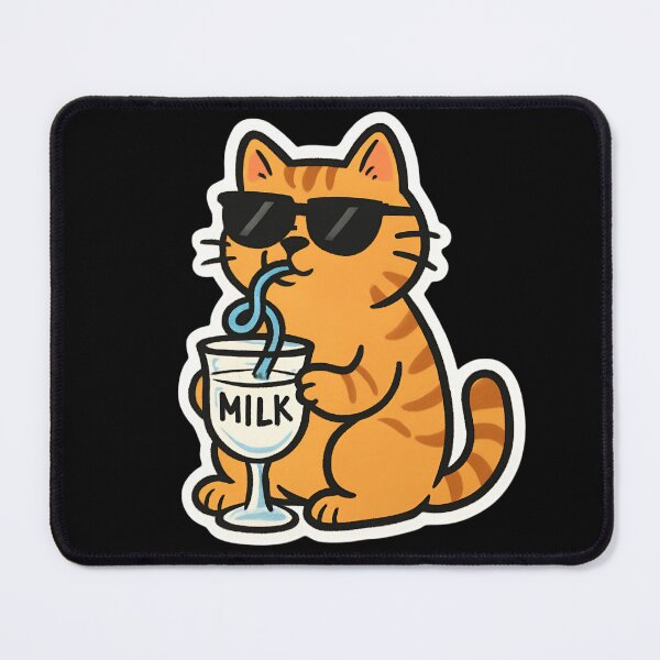 Item preview, Kawaii Cat Drinking Milk designed and sold by HobsS.