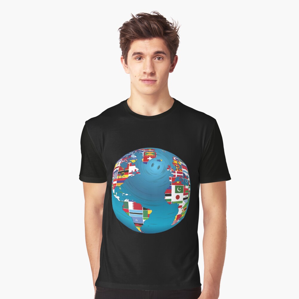 "World map globe earth globe country flags continents" Poster by ...