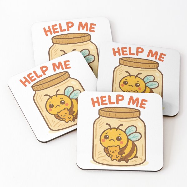 Item preview, Help Me – Sad Bee in a Jar Illustration designed and sold by Lacritsa .