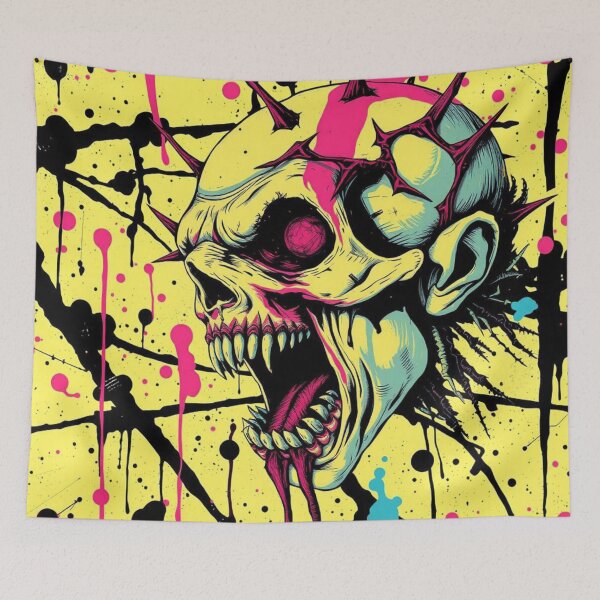 Item preview, Screaming Spiked Skull designed and sold by UNK-Fatigues.