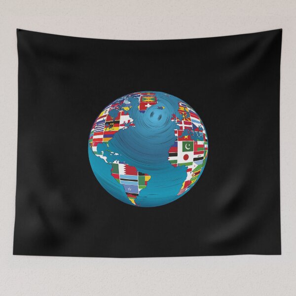 Item preview, World map globe earth globe country flags continents designed and sold by anziehend.