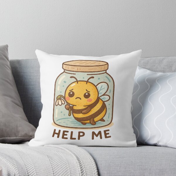 Item preview, Help Me – Sad Bee with a Wilted Flower in a Jar designed and sold by Lacritsa .