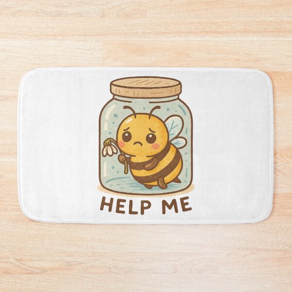 Item preview, Help Me – Sad Bee with a Wilted Flower in a Jar designed and sold by Lacritsa .