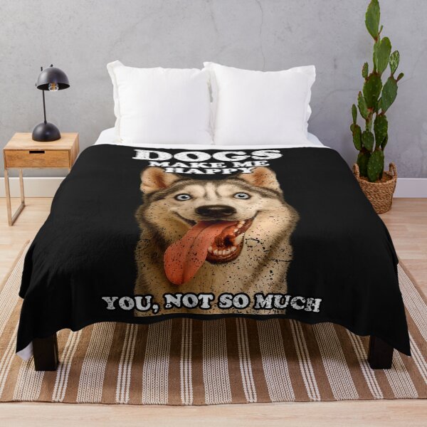 Item preview, DOGS MAKE ME HAPPY - SIBERIAN HUSKY | Pets and Dogs lovers for Men and Women t-shirt designed and sold by panchiTWO.