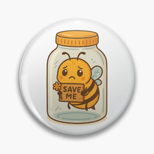 Item preview, Save Me – Cute Bee in Jar with Protest Sign designed and sold by Lacritsa .