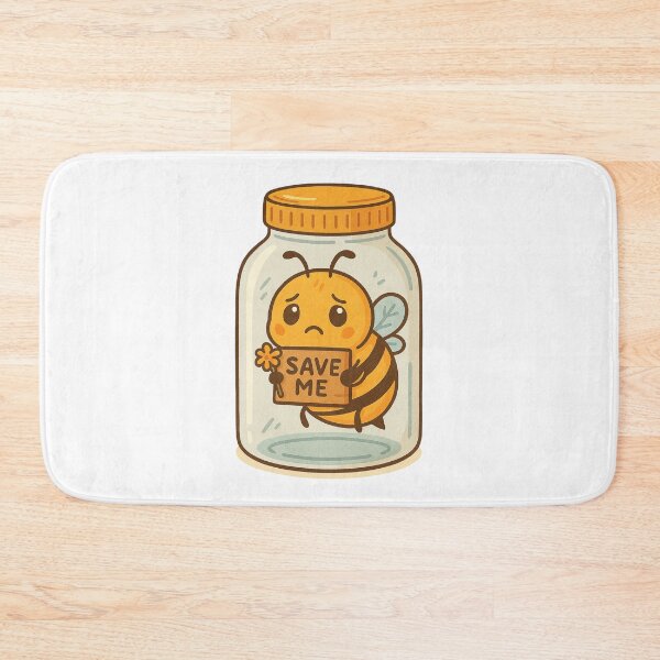 Item preview, Save Me – Cute Bee in Jar with Protest Sign designed and sold by Lacritsa .