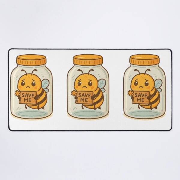 Item preview, Save Me – Cute Bee in Jar with Protest Sign designed and sold by Lacritsa .