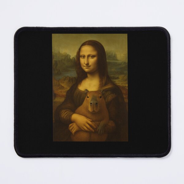 Item preview, Capybara Painting Monalisa Art Animal Lover Mom Dad Kids designed and sold by rafaeltto.