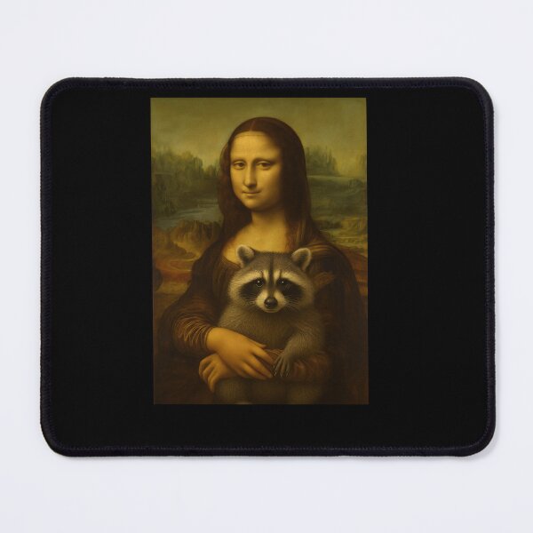 Item preview, Raccoon Monalisa Painting Art Animal Lover Mom Dad Kids designed and sold by rafaeltto.