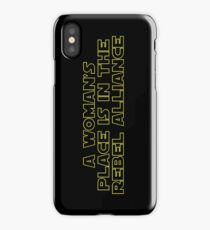 Rebel Aligned Women (yellow, outline) iPhone Case